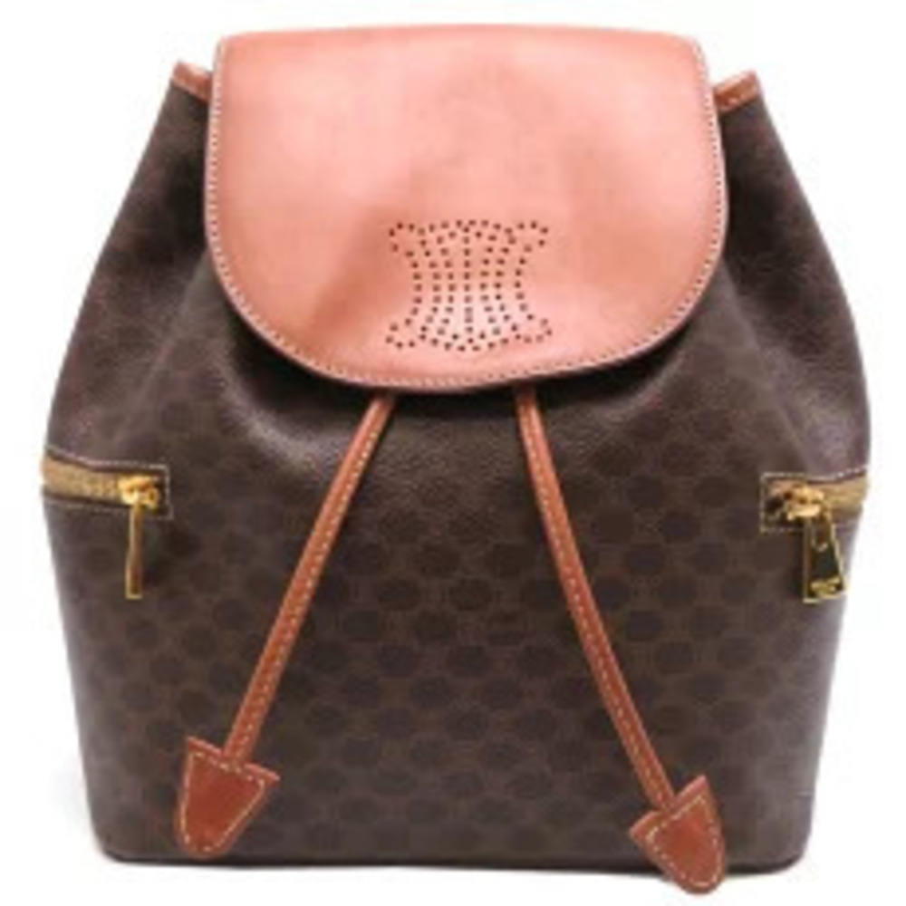 Celine Macadam Backpack Daypack Leather Brown